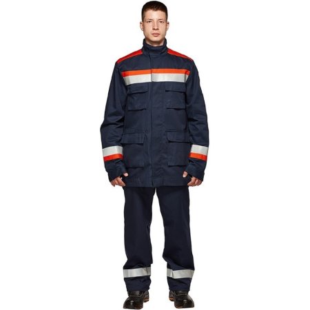 Костюм для защиты от электродуги Энергия летний синий/оранжевый 13.2  кал/см2 (размер 52-54, рост 170-176)