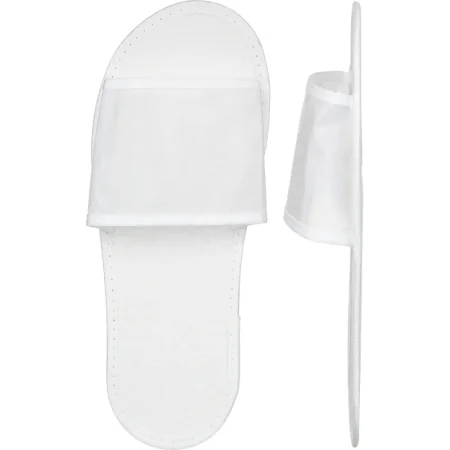 Тапочки одноразовые Спанпро МЭФ2-1 махровые открытый мыс подошва 2 мм  белые (100 пар в упаковке)