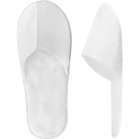 Тапочки одноразовые Спанпро ПЛ-2 спанбонд закрытый мыс подошва 4 мм  белые (100 пар в упаковке)