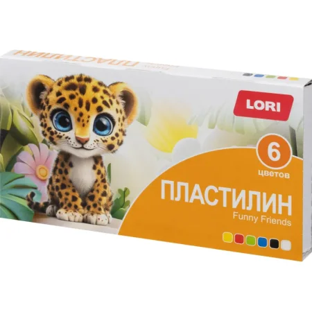 Пластилин классический Lori 6 цветов 90 г (Плф-006)