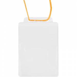 Бейдж Attache вертикальный 77х118 мм с желтой тесьмой (10 штук в упаковке)