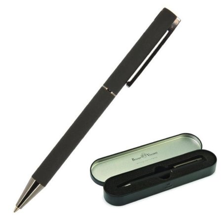 Ручка шариковая автоматическая Bruno Visconti Bergamo синяя (черный корпус, толщина линии 1 мм, 20-0244/01)