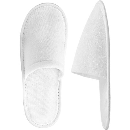 Тапочки одноразовые махровые закрытый мыс подошва 3 мм белые (100 пар в  упаковке)