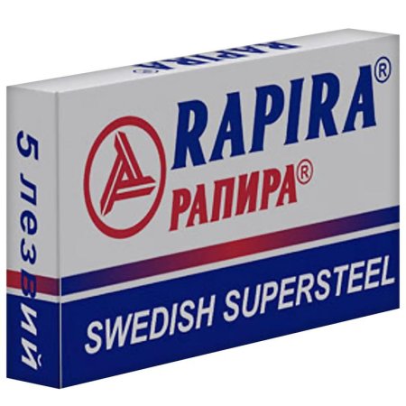 Сменные лезвия для бритья Rapira Swedish Supersteel для Т-образного  станка (5 штук в упаковке)