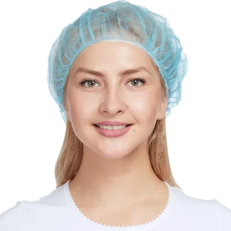 Шапочка одноразовая берет нестерильная голубая Klever (100 штук в  упаковке)