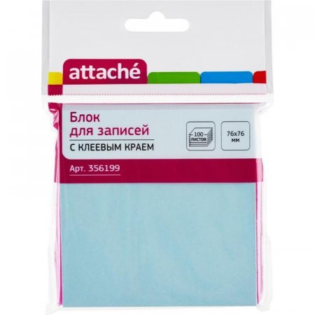 Стикеры Attache 76x76 мм голубые пастельные 100 листов