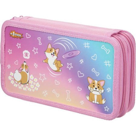 Пенал двухсекционный №1 School Corgi time
