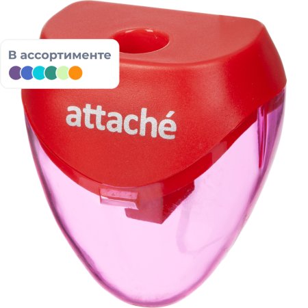 Точилка Attache, 1 отверстие, с контейнером, в ассорт