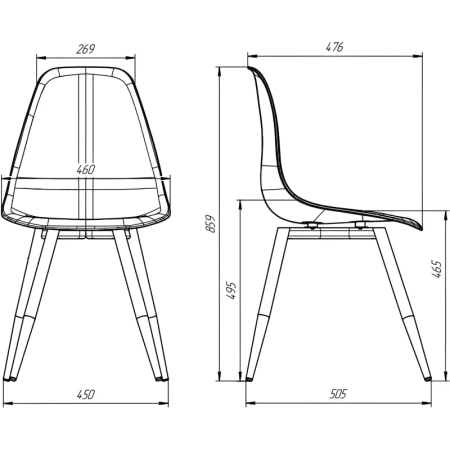 Стул обеденный Комус Eames Plast белый (пластик, металл)