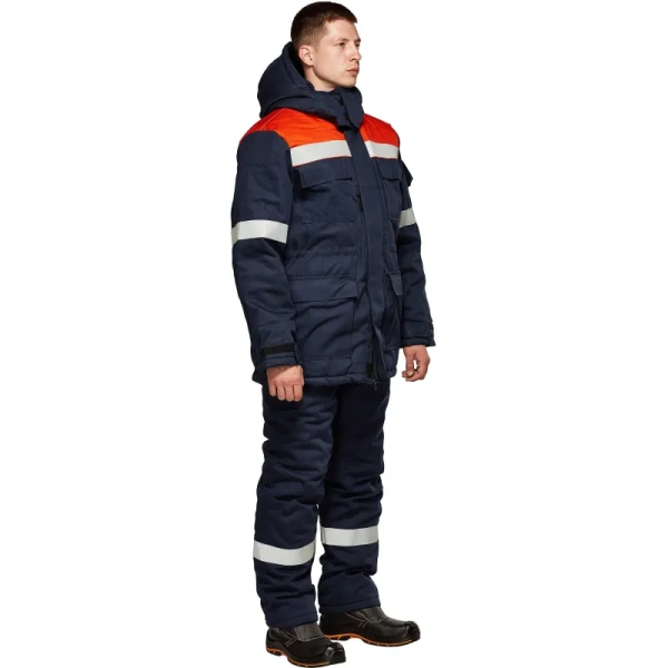 Костюм для защиты от электродуги Энергия КПК зимний синий/оранжевый 91.4  кал/см2 (размер 48-50, рост 170-176)