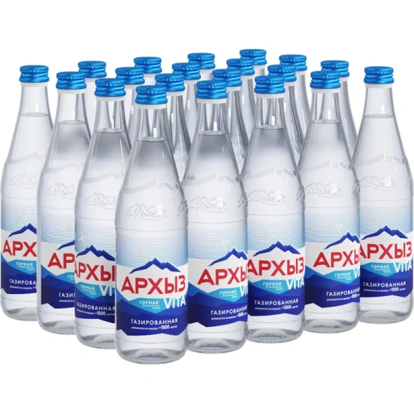 Вода минеральная Архыз Vita столовая газированная стекло 0.5 л