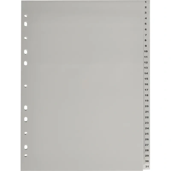 Разделитель листов Комус А4 пластиковый 31 лист (цифровой)