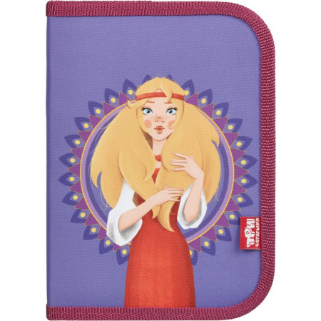 Пенал односекционный Комус Три богатыря  Аленушка синий