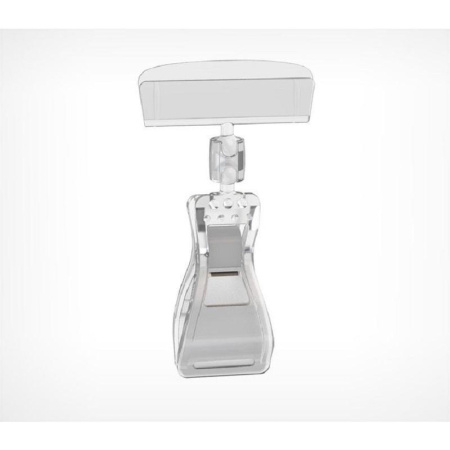 Ценникодержатель на прищепке пластиковый прозрачный (10 штук в упаковке)