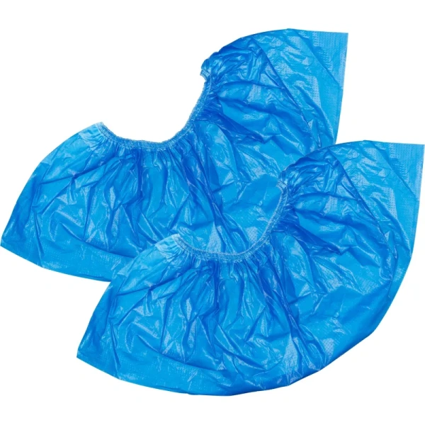 Бахилы одноразовые EleGreen полиэтиленовые 10 г/кв.м повышенной  плотности синие (25 пар в упаковке)