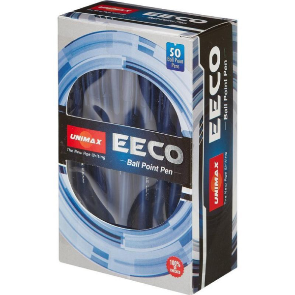 Ручка шариковая неавтоматическая масляная Unimax EECO синяя (толщина линии 0.5 мм)