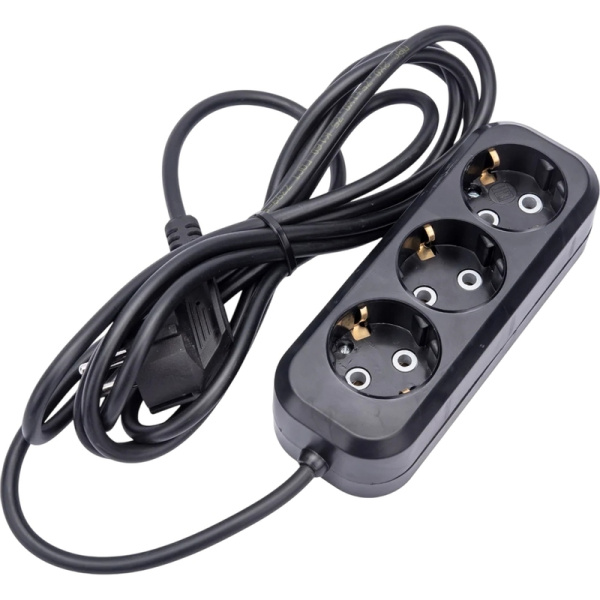 Удлинитель Атлант ПВС 3 розетки 3 м с заземлением чёрный (80010)