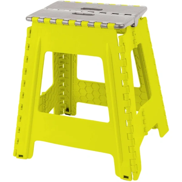 Стремянка-табурет пластиковая Color-X желто-серая