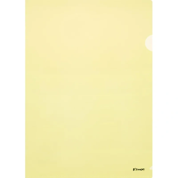 Папка-уголок Комус A4 пластиковая 180 мкм желтая