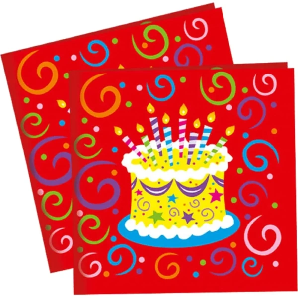 Салфетки бумажные Патибум Торт яркий 33х33 см (12 штук в упаковке)