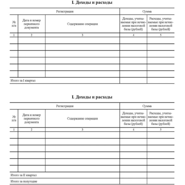 Книга учёта доходов и расходов организаций и ИП 48 листов А4 газетная бумага крепление на скрепках