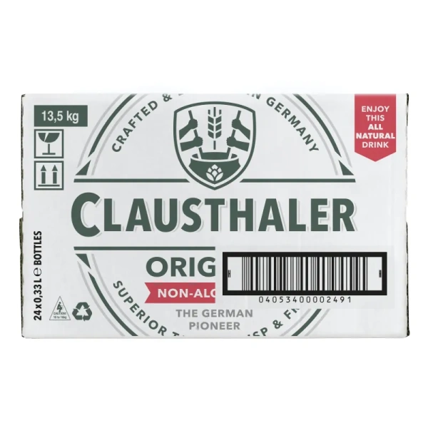 Пиво безалкогольное Clausthaler светлое фильтрованное бутылка 0.33 л