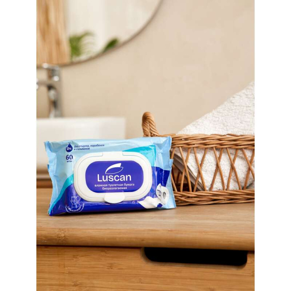 Бумага туалетная влажная Luscan