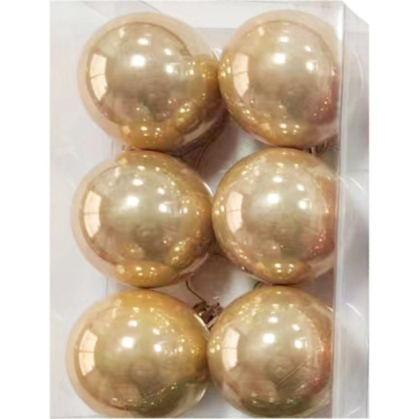 Набор шаров Время Чудес полистирол золотистые (диаметр 6 см, 6 штук в  упаковке)