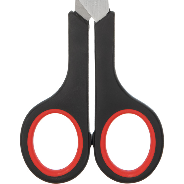 Ножницы Выбор есть 170 мм симметричные пластиковые с резиновыми  вставками ручки черного/красного цвета