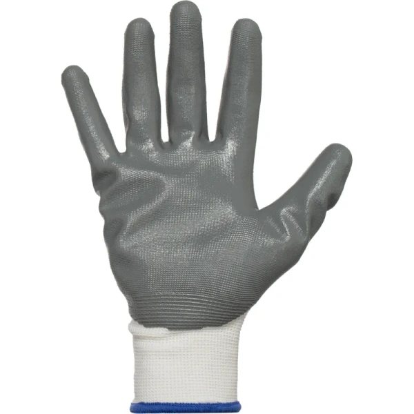 Перчатки рабочие защитные TOPFORT полиэфирные с нитриловым покрытием  белые (13 класс, размер 9 (L))