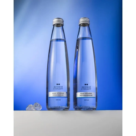 Вода питьевая Деловой Стандарт газированная стекло 0.33 л