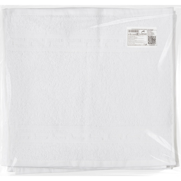 Полотенце махровое Luscan 30х30 см 380 г/кв.м белое 10 штук в упаковке