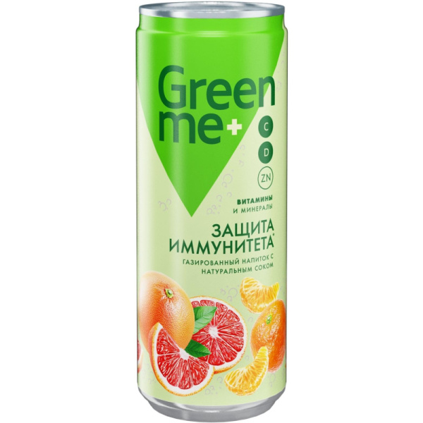 Напиток среднегазированный GreenMe Plus Immunity Protect 0.33 л