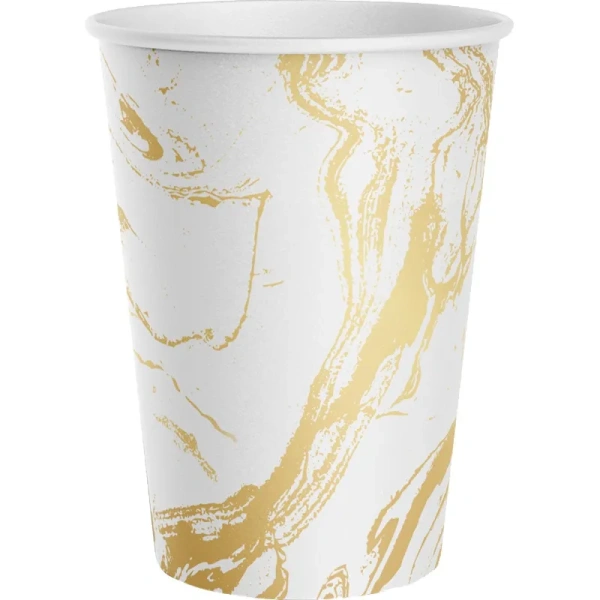 Набор стаканов одноразовых Империя Поздравлений Белый мрамор 250 мл (6  штук в упаковке)