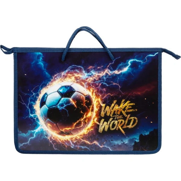 Папка для тетрадей Оникс Огненный мяч А4 с 1 отделением на молнии с  ручками