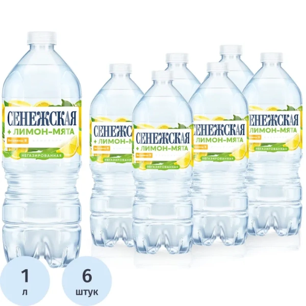 Вода питьевая Сенежская негазированная со вкусом лимон-мята 1 л