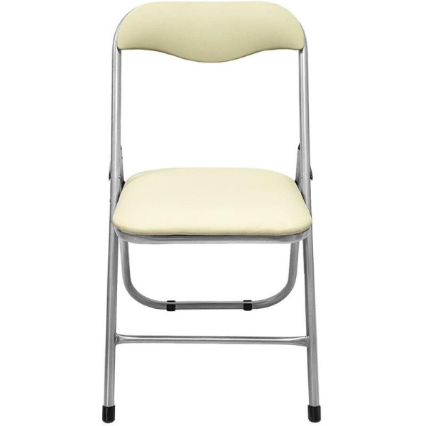 Стул складной РС 04 слоновая кость/серебро (искусственная кожа)