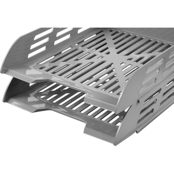 Лоток горизонтальный для бумаг Выбор есть сетчатый непрозрачный серый