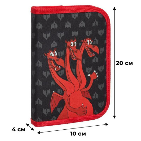 Пенал односекционный Комус Три богатыря Горыныч