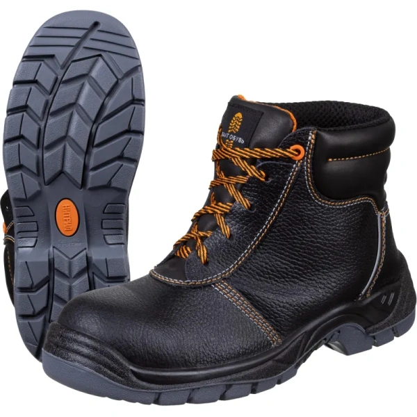 Ботинки Серия Электродуга ПУ-нитрил из натуральной кожи с  композитным  подноском чёрные (размер 46, 9408ККС)