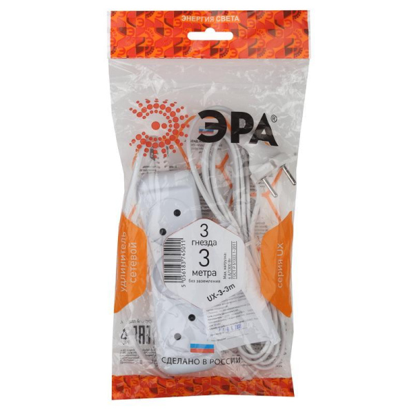 Удлинитель Эра UX-3-3m(M) 3 розетки 3 м