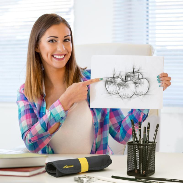 Набор чернографитных карандашей Deli 2H-12B шестигранных (27 штук в  упаковке)