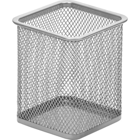 Подставка для письменных принадлежностей Attache (квадратная, 80х80х98 мм, металлическая сетка, серебро)