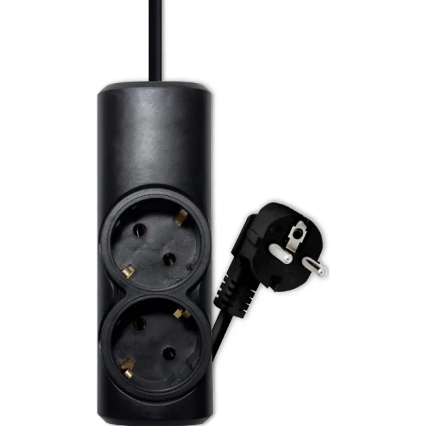 Удлинитель Progix PG214 2 розетки 3 м с заземлением чёрный