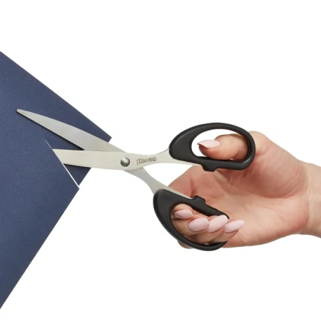 Ножницы 190 мм Комус с пластиковыми симметричными ручками черного цвета