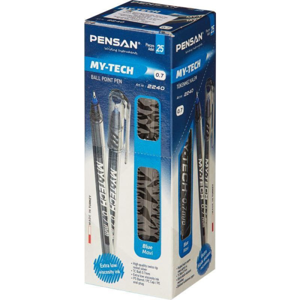 Ручка шариковая Pensan My Tech синяя (толщина линии 0.7 мм)