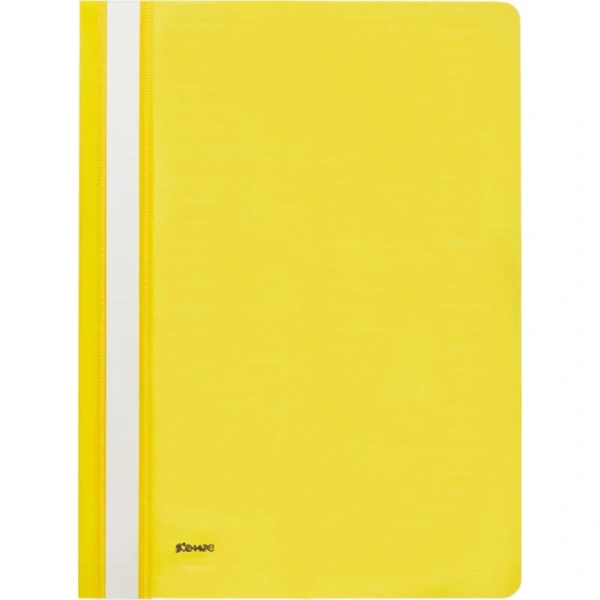 Скоросшиватель пластиковый Комус А4 до 100 листов желтый (толщина обложки 0.13/0.18 мм)