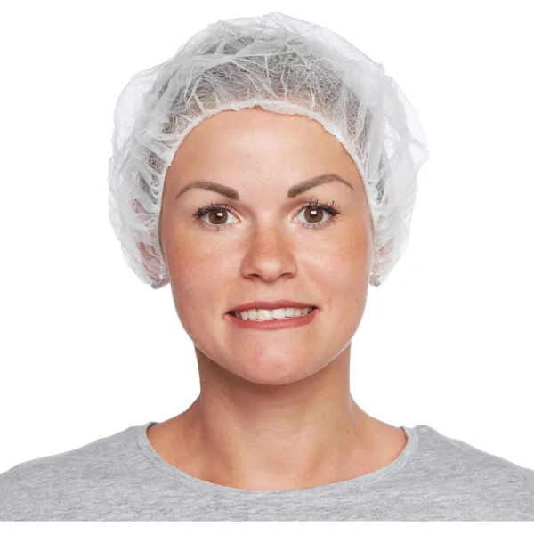 Шапочка одноразовая берет нестерильная белая Klever (100 штук в  упаковке)