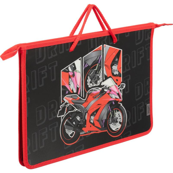 Папка для тетрадей Комус Класс Urban Moto А4 на молнии