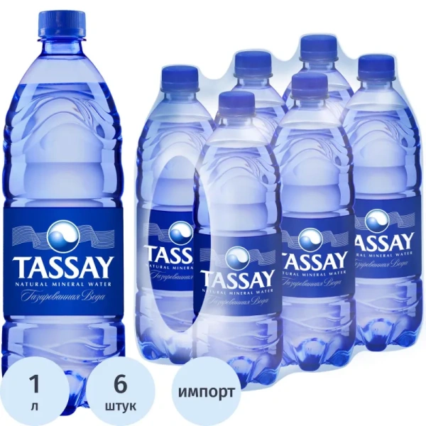 Вода питьевая Tassay газированная 1 л